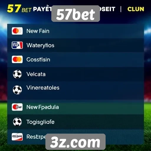 Métodos de pagamento disponíveis no 57bet
